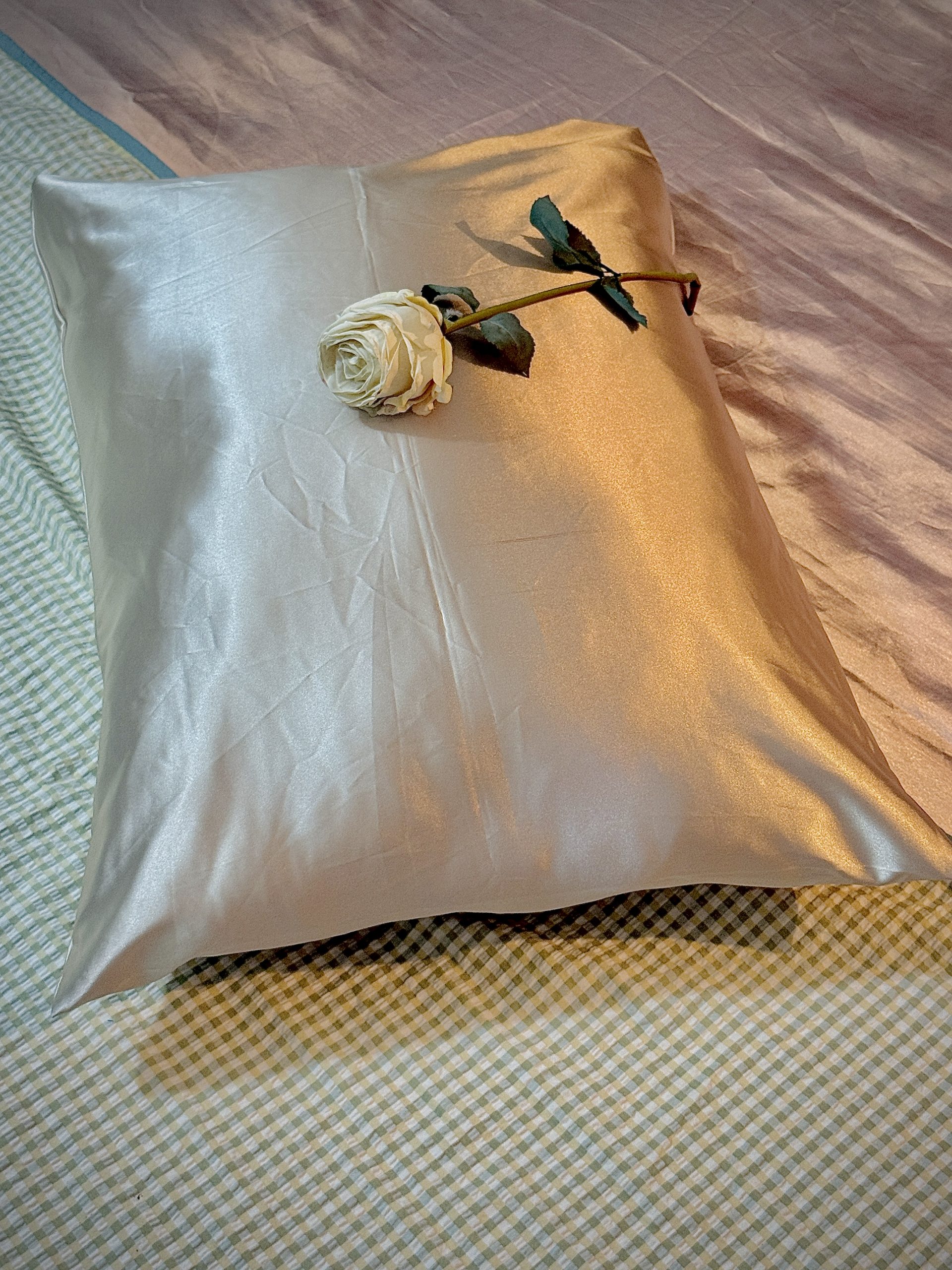 Satin silk pillowcase